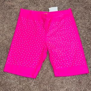 Pink Rhinestone Shorts